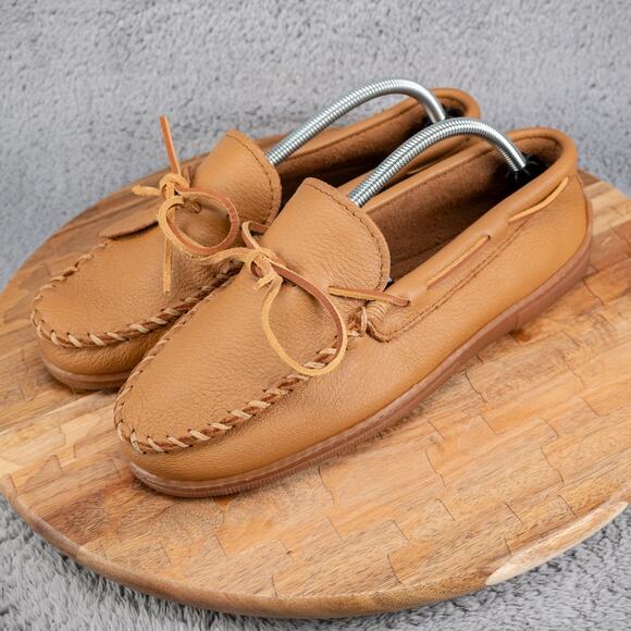 Minnetonka Shoes Mens Size 11 Moosehide Classic Brown Leather Moccasins 890W - Picture 4 of 8